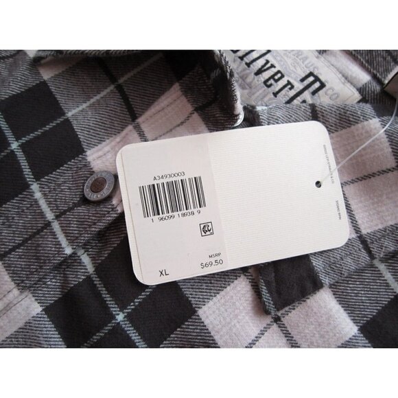 New Men Levis Silver Tab Metal Button Long Sleeve Plaid Cotton Shirt Sz XL(NW86) - Picture 6 of 9